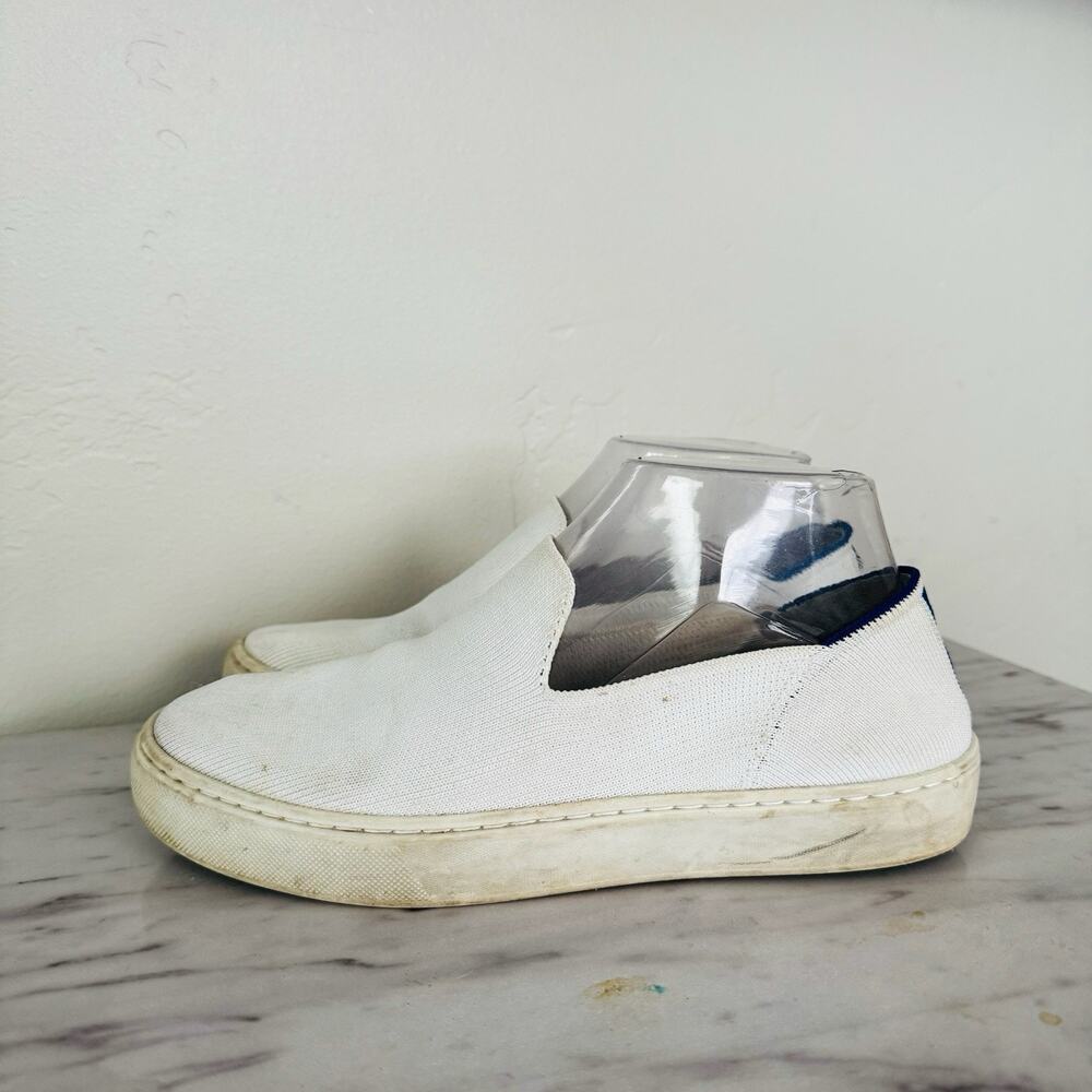 Rothy’s White Fabric Slip On Loafers Women’s Size 6.5